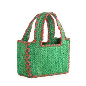 Green jute Woven Tote Bag Shiraleah